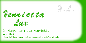 henrietta lux business card